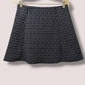Zara Vintage Navy Blue Artsy Geometric A-Line Mini Skirt
